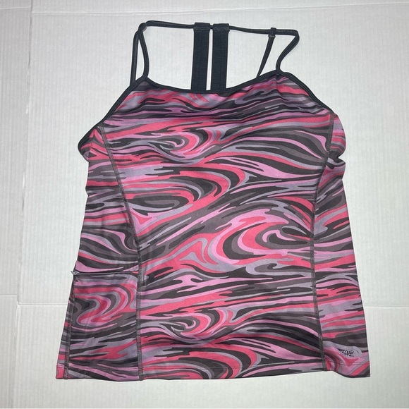 The North Face Flash Dry Womens Padded Bra Top, Pink/Gray Sz Large - Picture 1 of 8